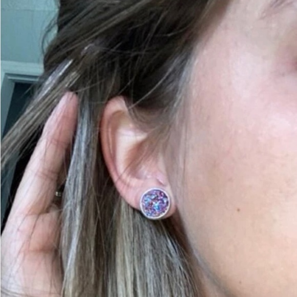 Sugar Druzy Multi Color Stainless Steel Earring Set - Picture 2 of 16